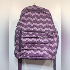 Thirty One Chevron Deluxe Backpack In Purple Lavender Full‎ Size 16"